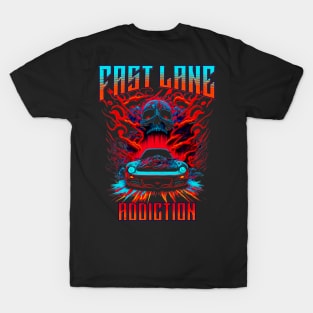 Fast Lane Addiction Skull Car Racing T-Shirt